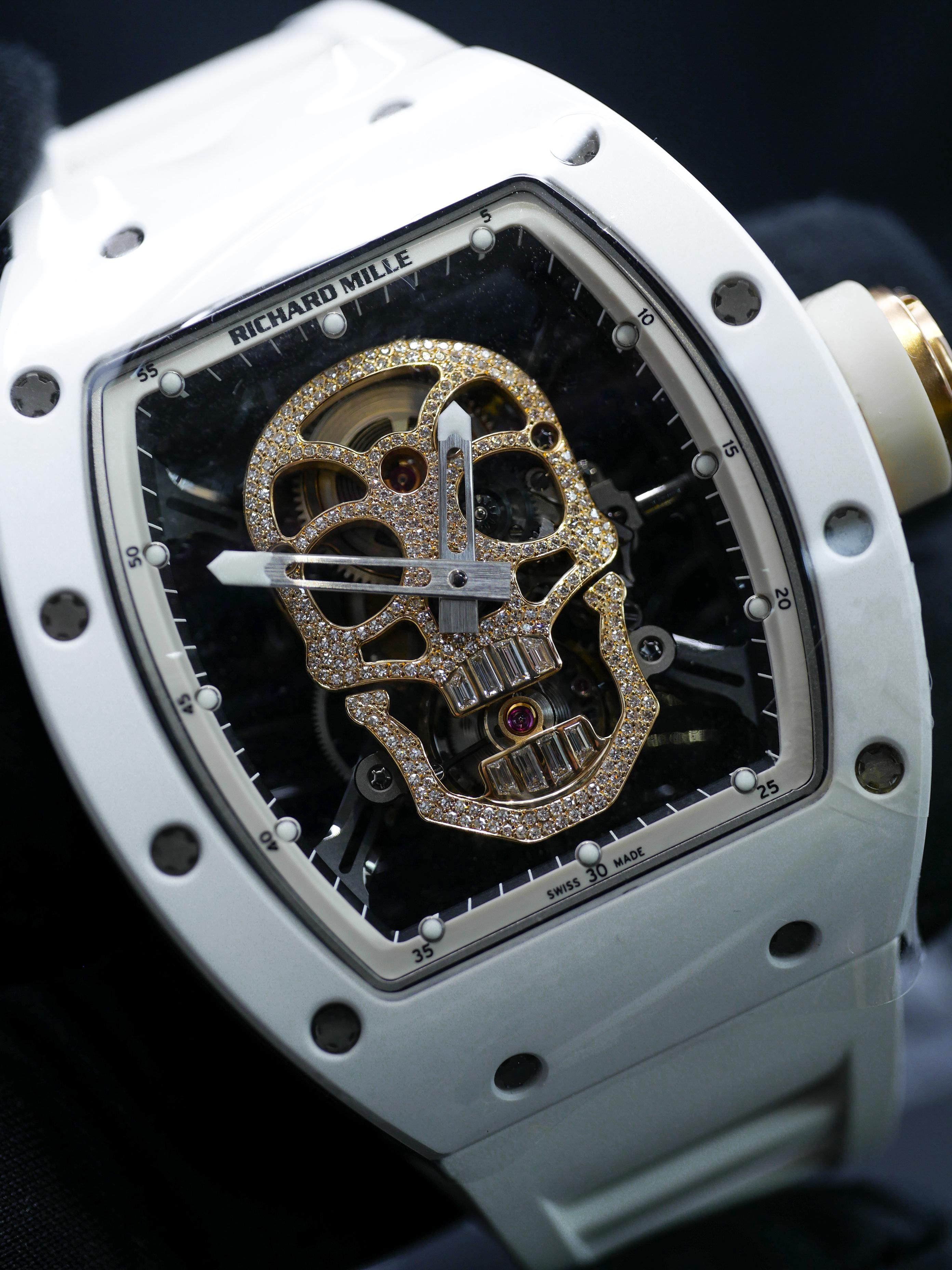 Richard Mille RM 052 Tourbillon Skull Manual Wind Wristwatch For Sale 3