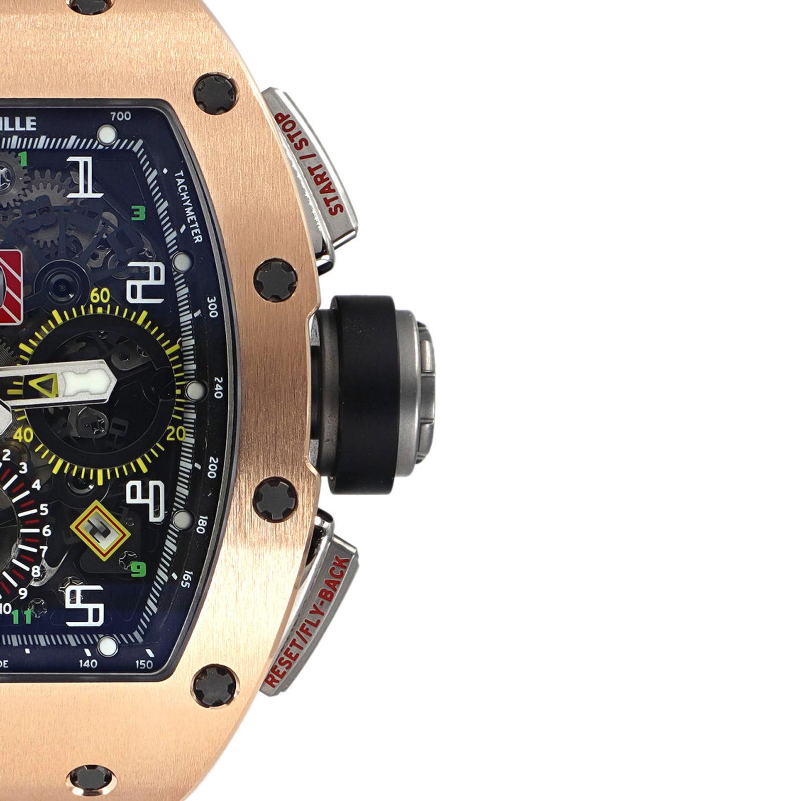 richard mille rm 11-02 gmt rose gold titanium rubber automatic watch