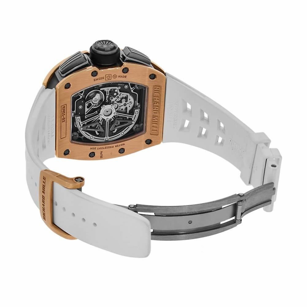 richard mille rm 11-02 gmt rose gold titanium rubber automatic watch