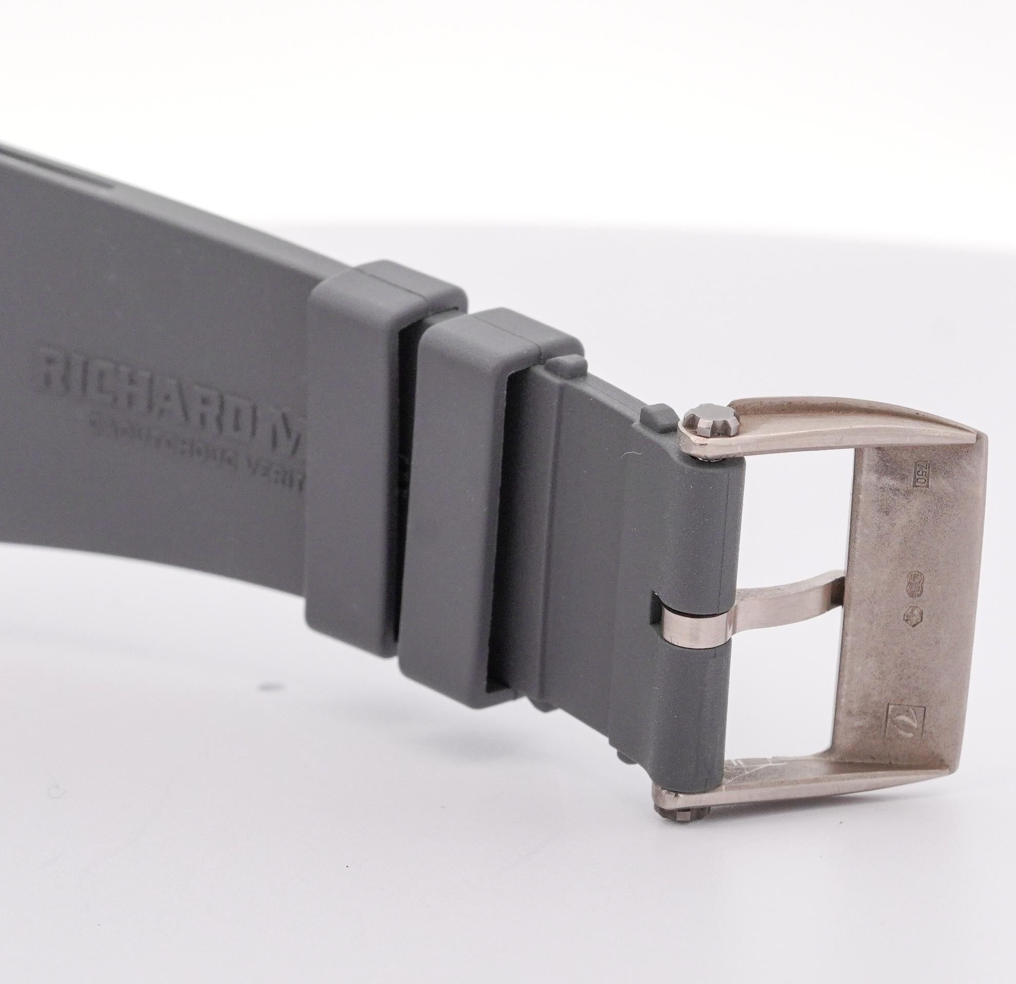 Reloj Richard Mille RM005 Automático Esqueleto Esfera Oro Blanco Correa de Caucho Gris en venta 5