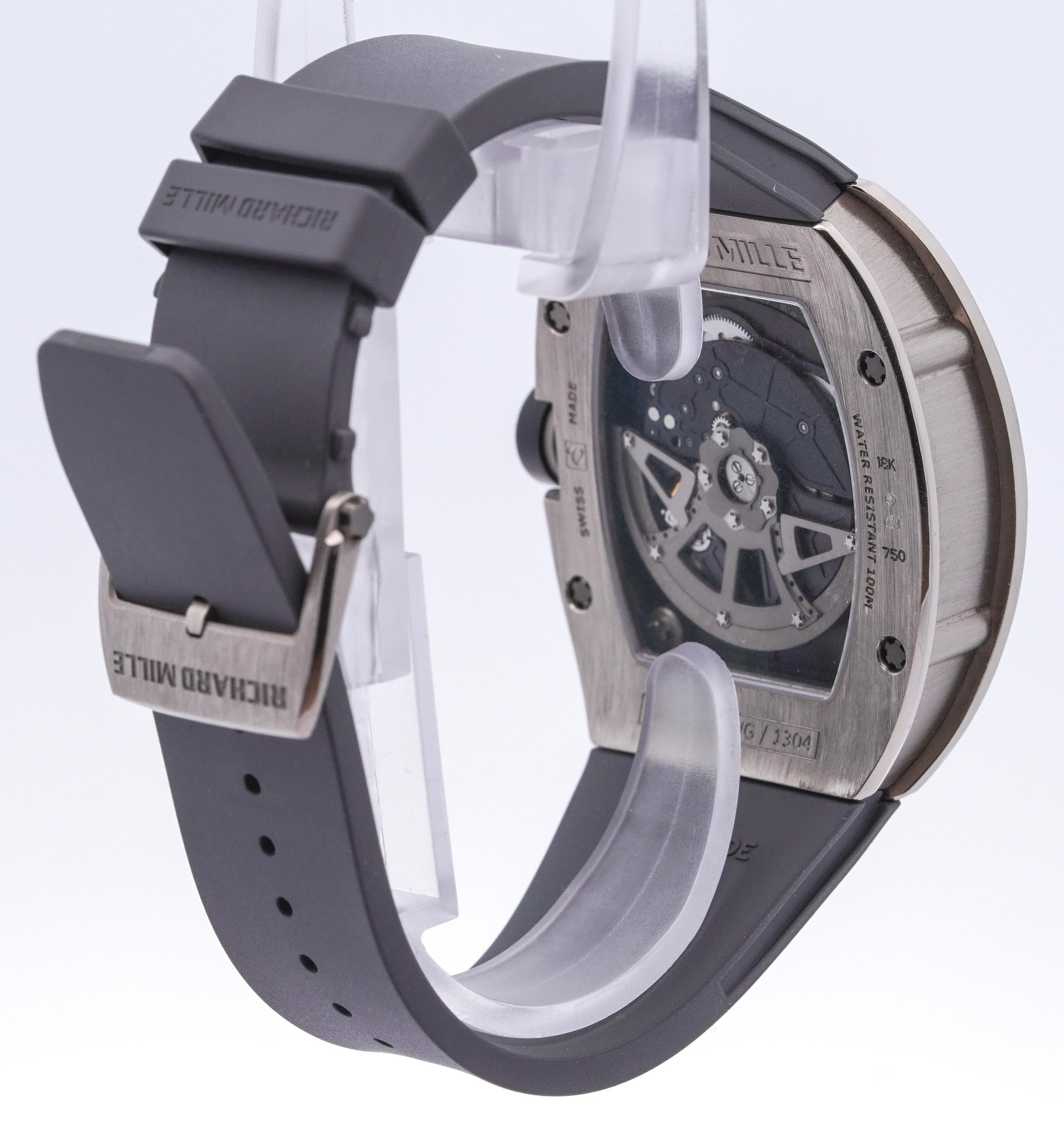 Reloj Richard Mille RM005 Automático Esqueleto Esfera Oro Blanco Correa de Caucho Gris en Bueno estado para la venta en Palm Beach, FL