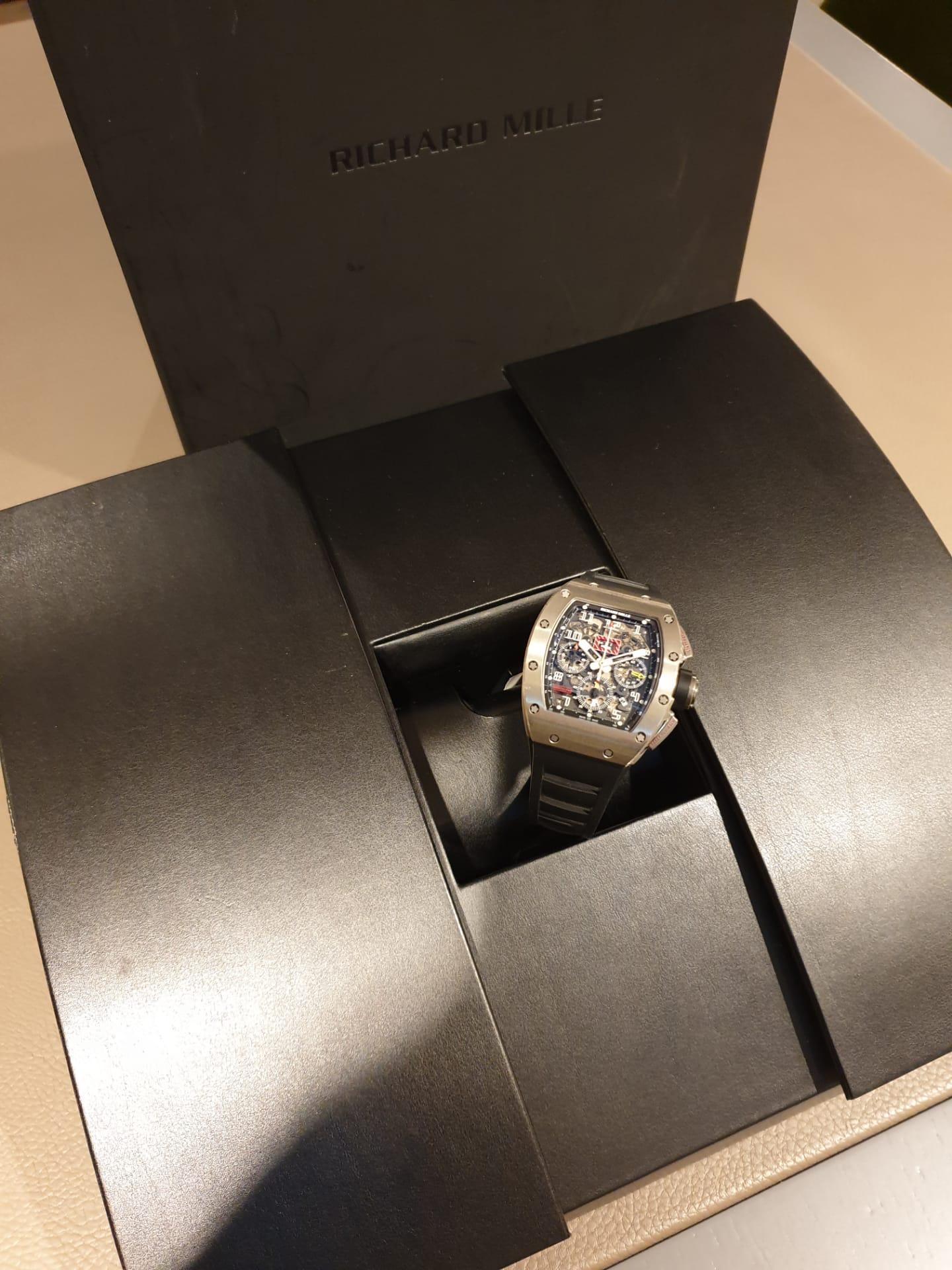 RICHARD MILLE
RM 011  TI FM
FELIPE MASSA - TITANIUM
FLYBACK CHRONOGRAPH

This Richard Mille RM011 Felipe Massa in titanium is named after Felipe Massa, who has achieved 40 podiums in his career and the first sporting figure to have joined the