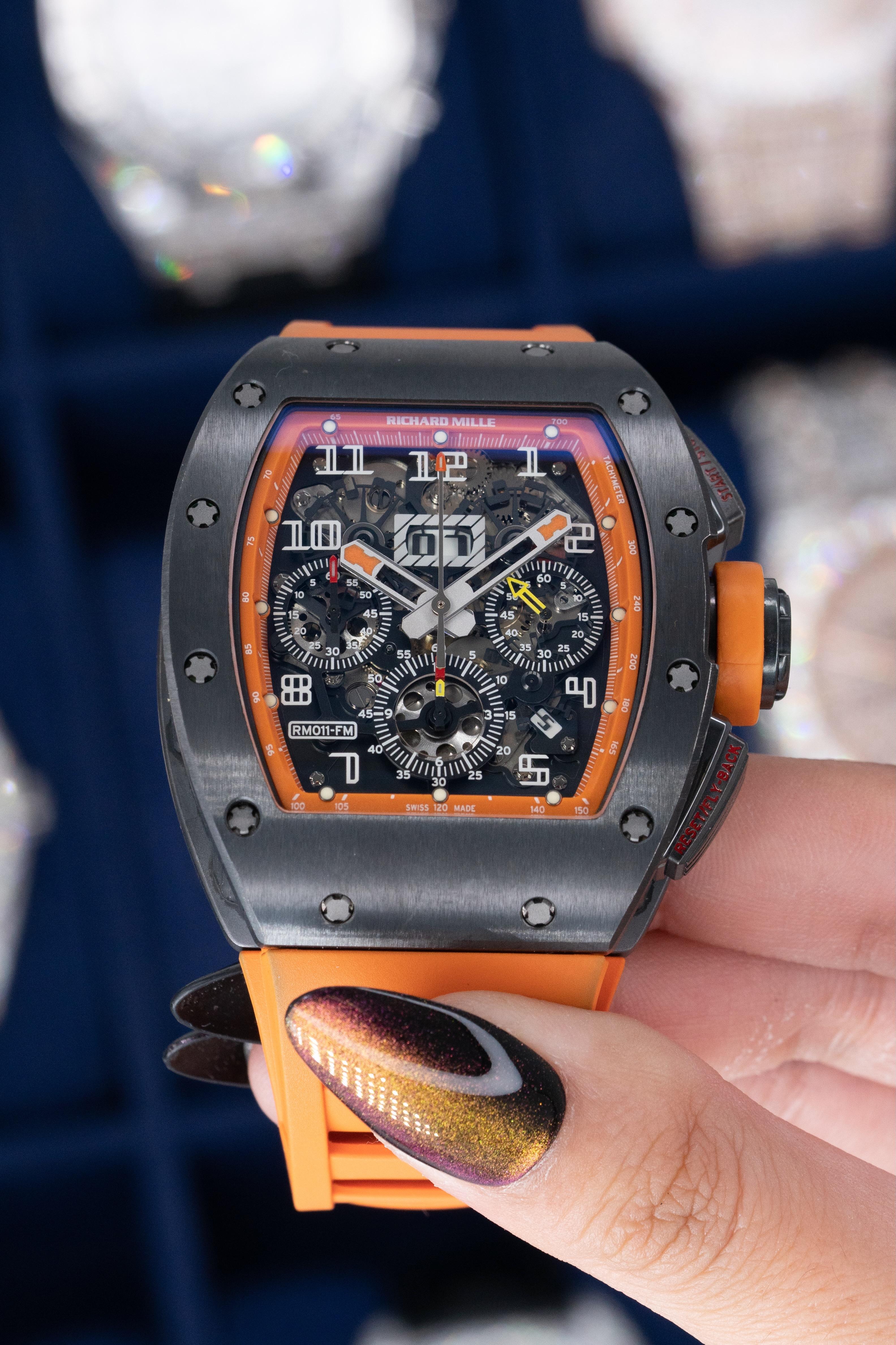 Richard Mille RM011-FM Titanium Orange Storm Watch For Sale 4