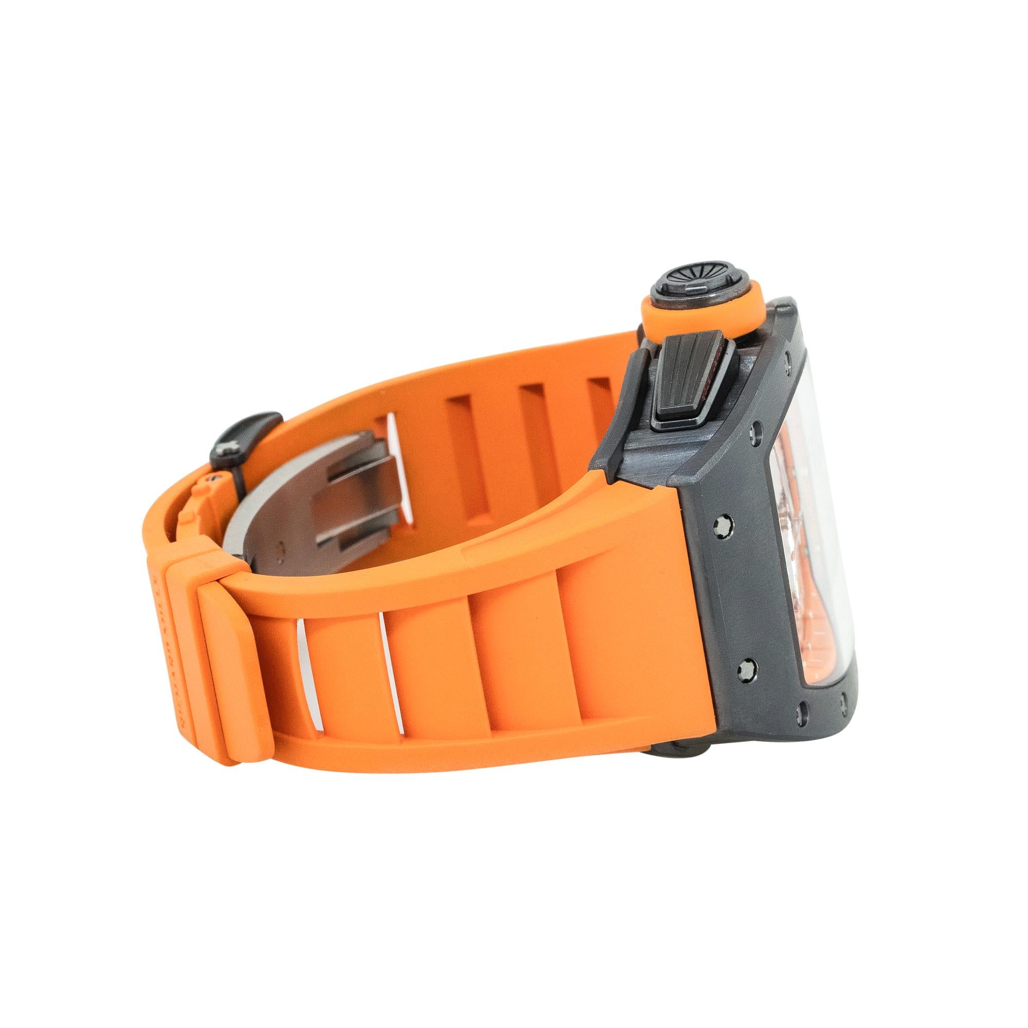 Richard Mille RM011-FM Titanium Orange Storm Watch In Excellent Condition For Sale In Boca Raton, FL