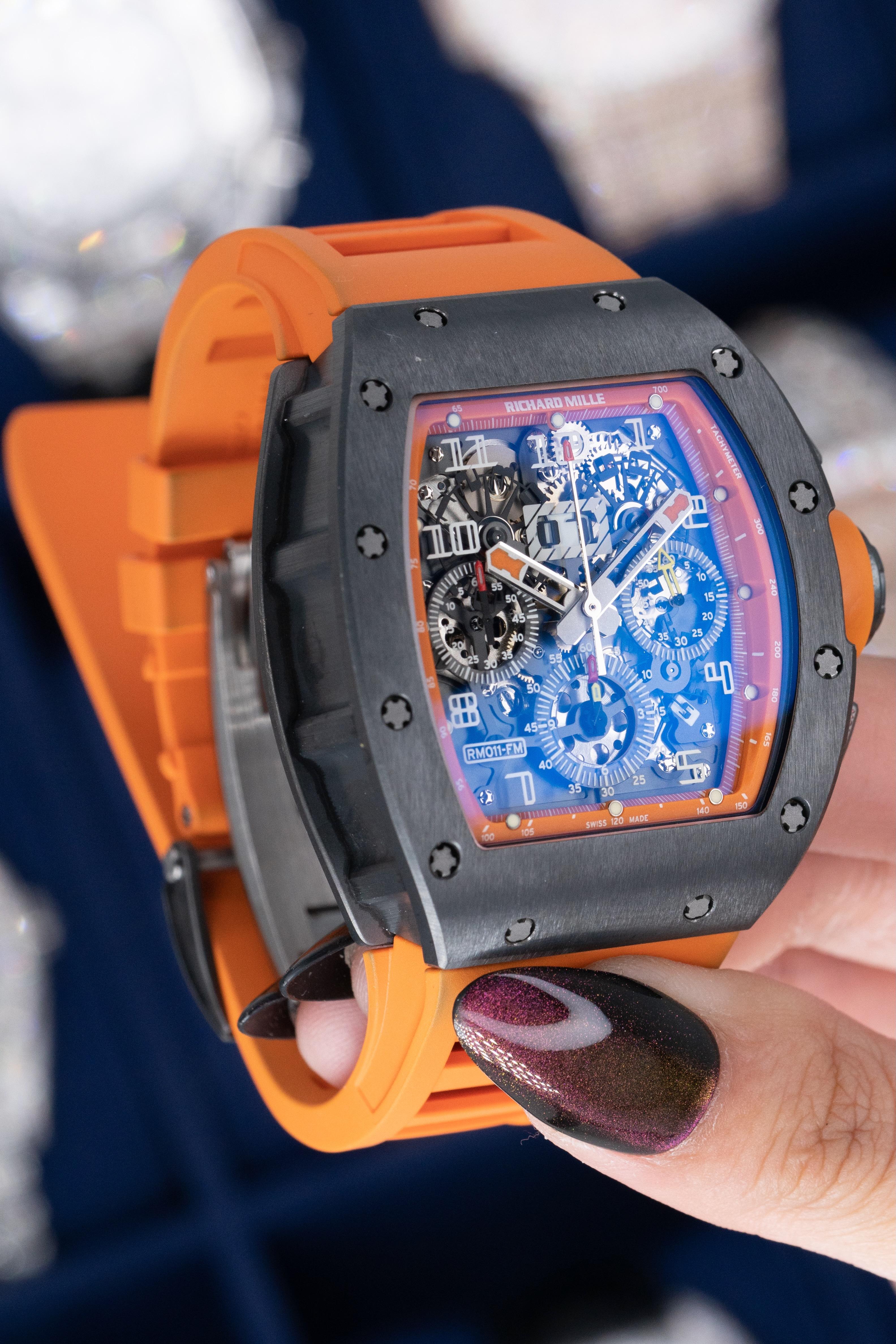 Richard Mille RM011-FM Titanium Orange Storm Watch For Sale 1