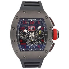 Richard Mille RM011 Sand Blast Titanium Skeleton Rubber Automatic Herrenuhr