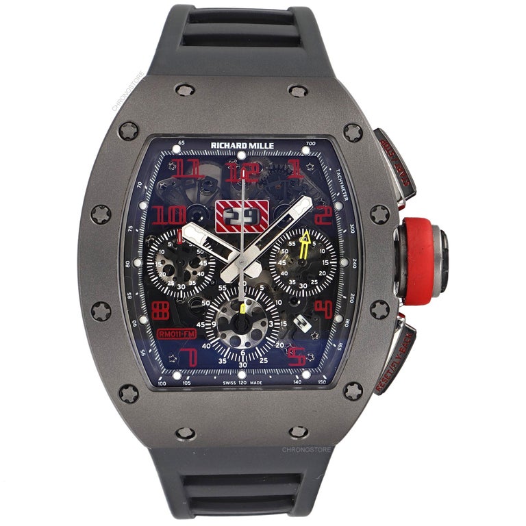 Richard Mille RM011 Sand Blast Titanium Skeleton Rubber Automatic Men’s