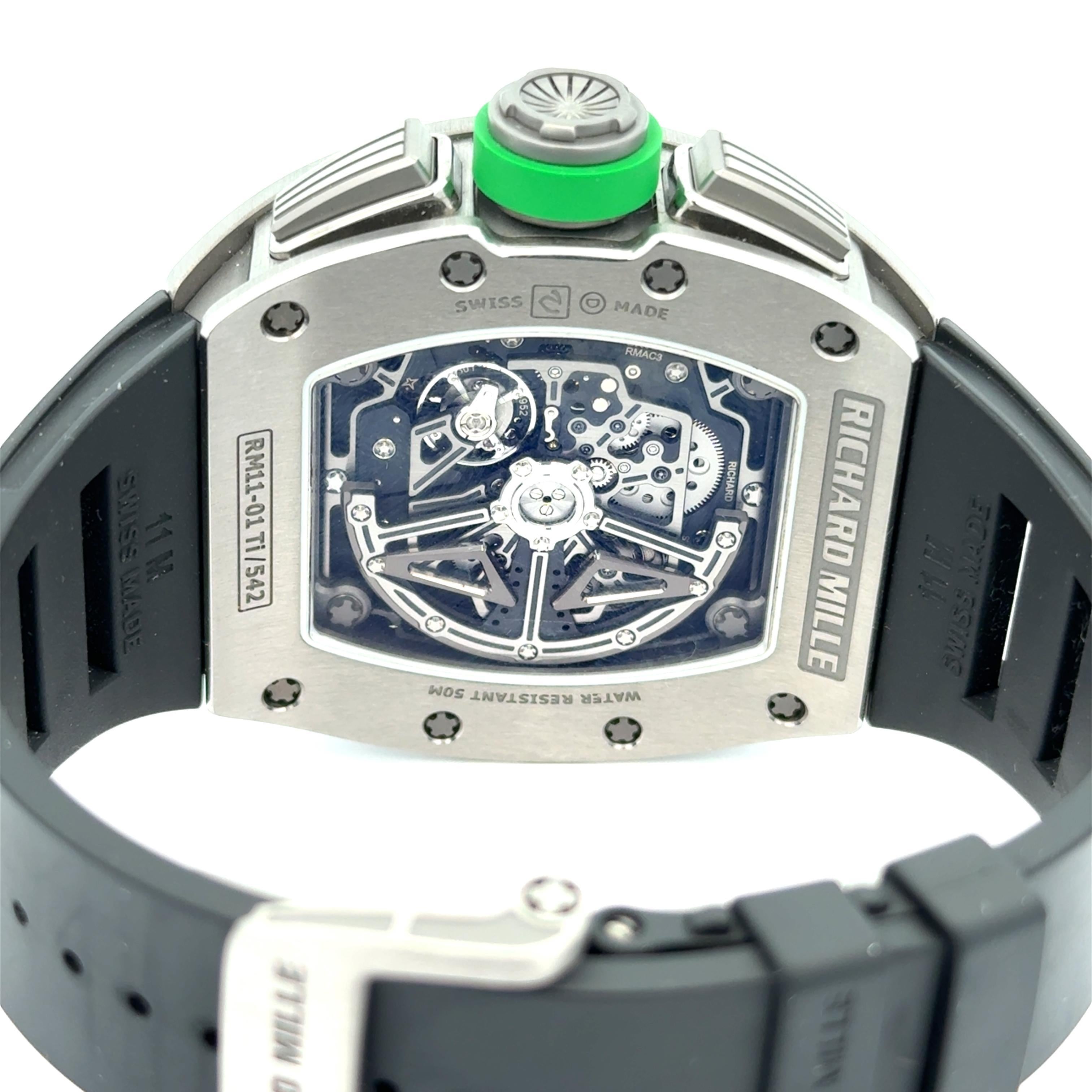 Richard Mille RM11-01 Roberto Mancini Flyback Chronograph Orologio da polso in titanio in vendita 4