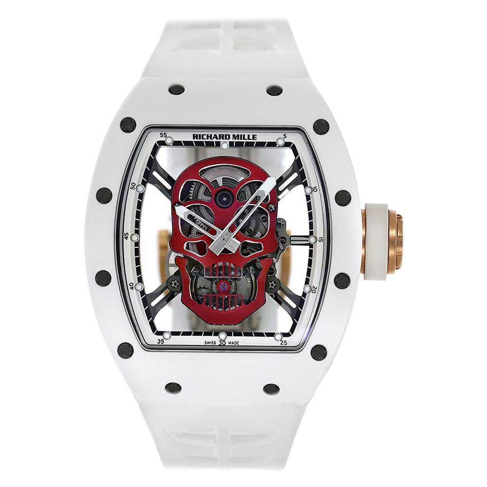 Richard Mille RM52-01 Red Skull Asia Edition White Ceramic Watch