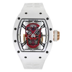 Used Richard Mille RM52-01 Red Skull Asia Edition White Ceramic Watch