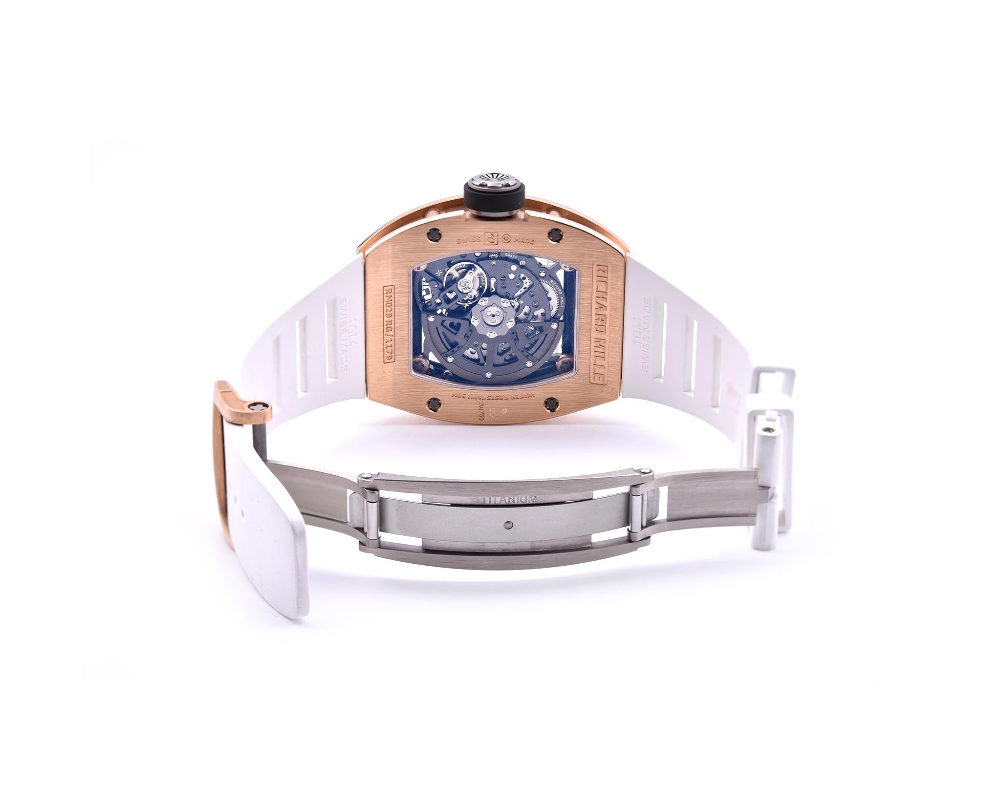 Richard Mille Rose Gold Automatic Oversize Date Watch Ref. RM029 In Excellent Condition In Scottsdale, AZ