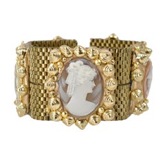 Richard Minadeo Coral & Cream Cameo Double Bracelet