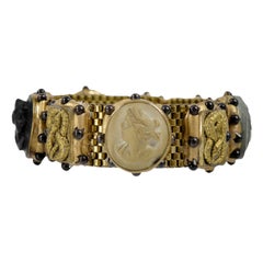 Richard Minadeo Gold Snake & Roman Bracelet 