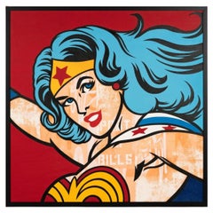 Richard Mirando Visto Graffiti Art Pintura de la Mujer Maravilla Post No Bills