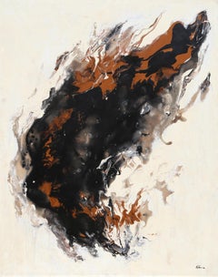 Brown and Black Abstract, Large Abstract Expressionist Painting by Klume