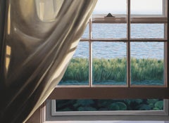 Windowsill, Großes fotorealistisches Ölgemälde von Richard Mizdal