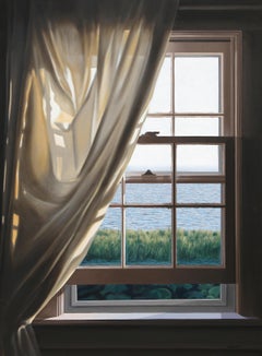 Windowsill, Large Photorealist Oil Painting by Richard Mizdal