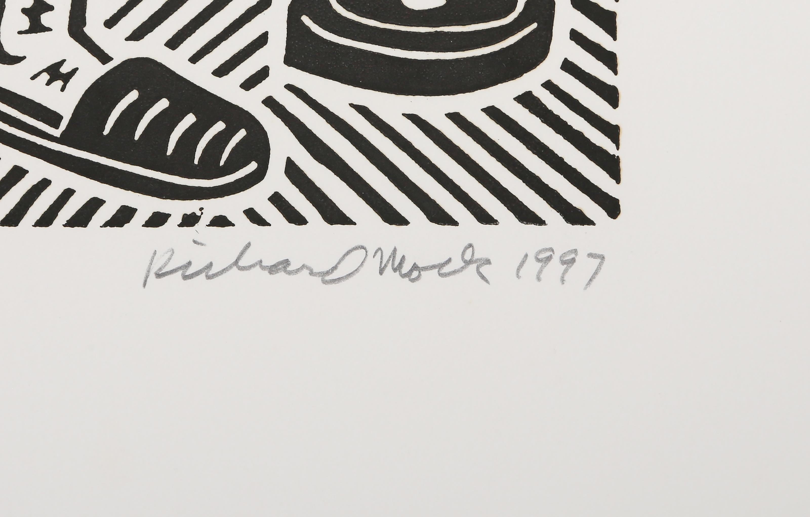 Prohibir las minas terrestres, Linograbado Pop Art de Richard Mock en venta 2