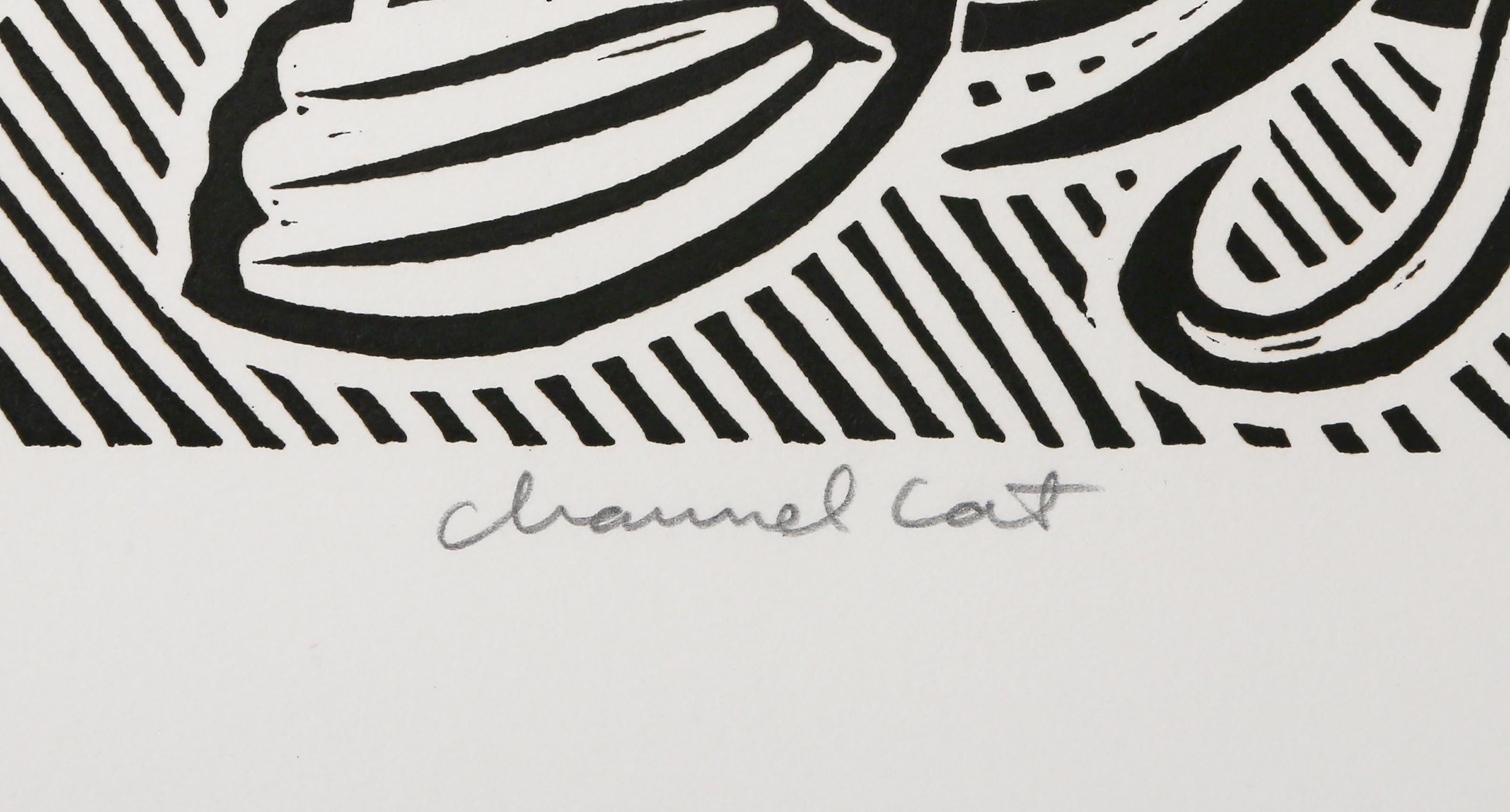 Gato de canal, linograbado Pop Art de Richard Mock en venta 3