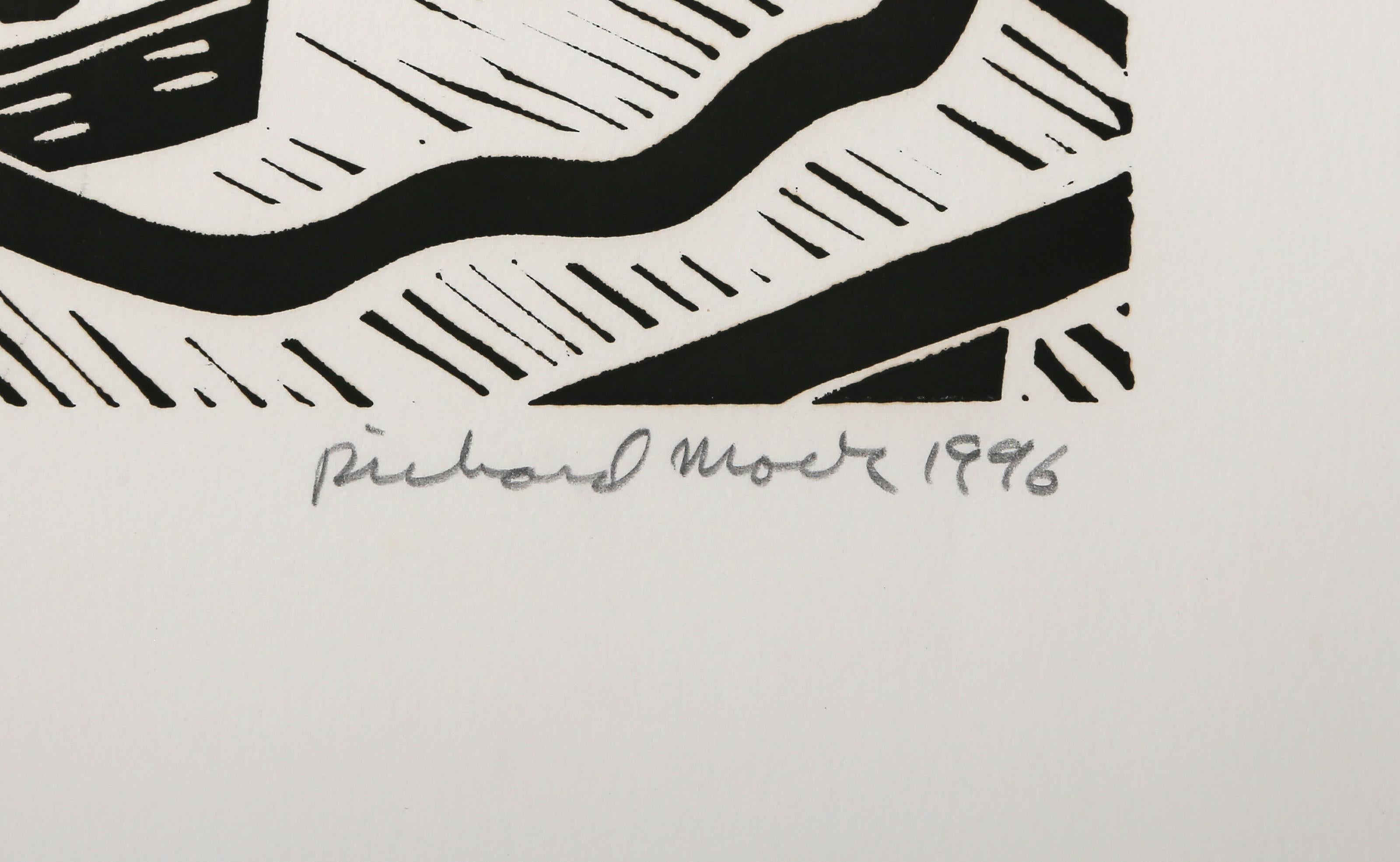 Hombre Ordenador, Linograbado Pop Art de Richard Mock en venta 2