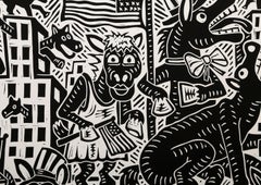 Democrats, Pop Art Linocut by Richard Mock