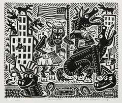 Democrats, Pop Art Linocut by Richard Mock