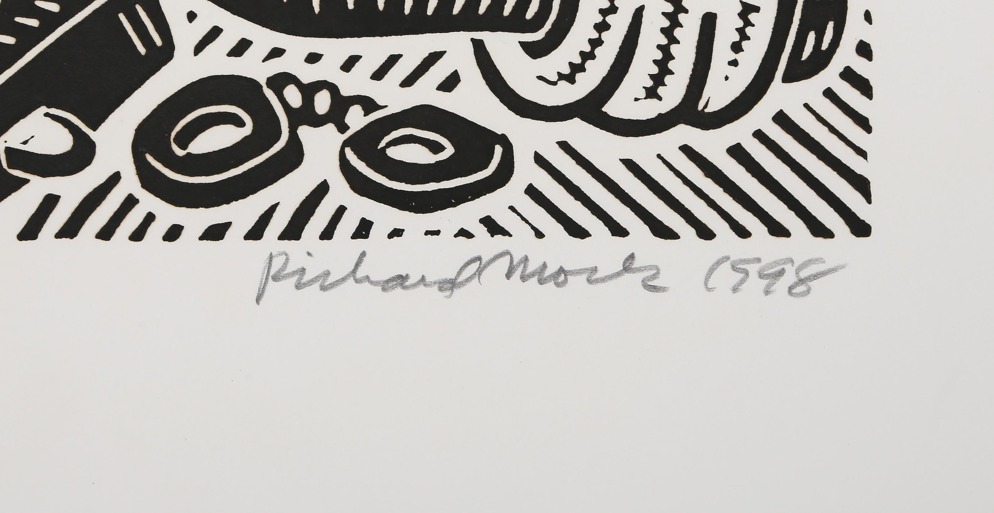 Poli bueno, poli malo, linograbado Pop Art de Richard Mock en venta 2