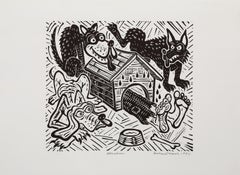 Sin techo, linograbado Pop Art de Richard Mock