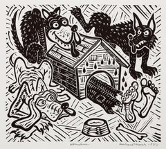 Homeless, Linogravure Pop Art de Richard Mock