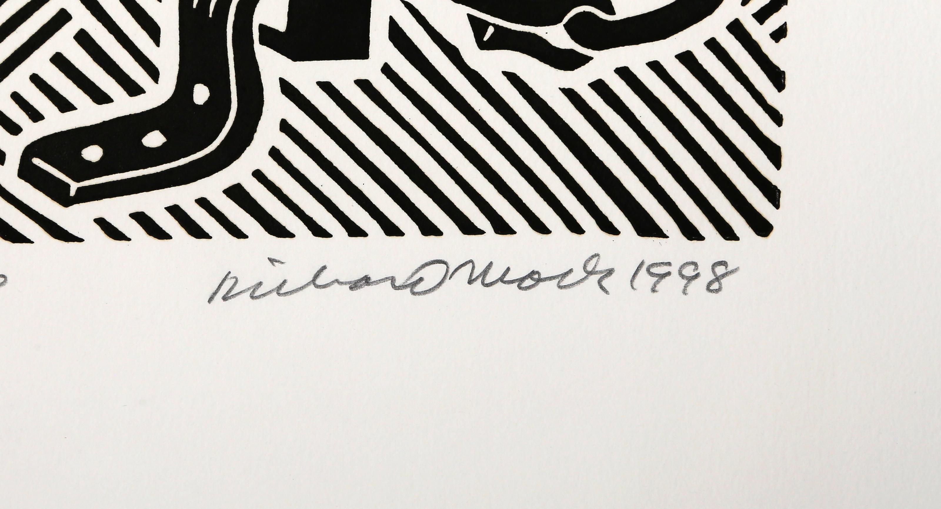 Menores + Justicia, Linograbado Pop Art de Richard Mock en venta 3