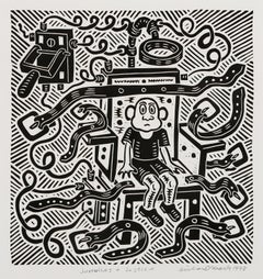 Menores + Justicia, Linograbado Pop Art de Richard Mock