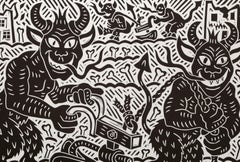 Kosovo, Pop Art Linocut by Richard Mock