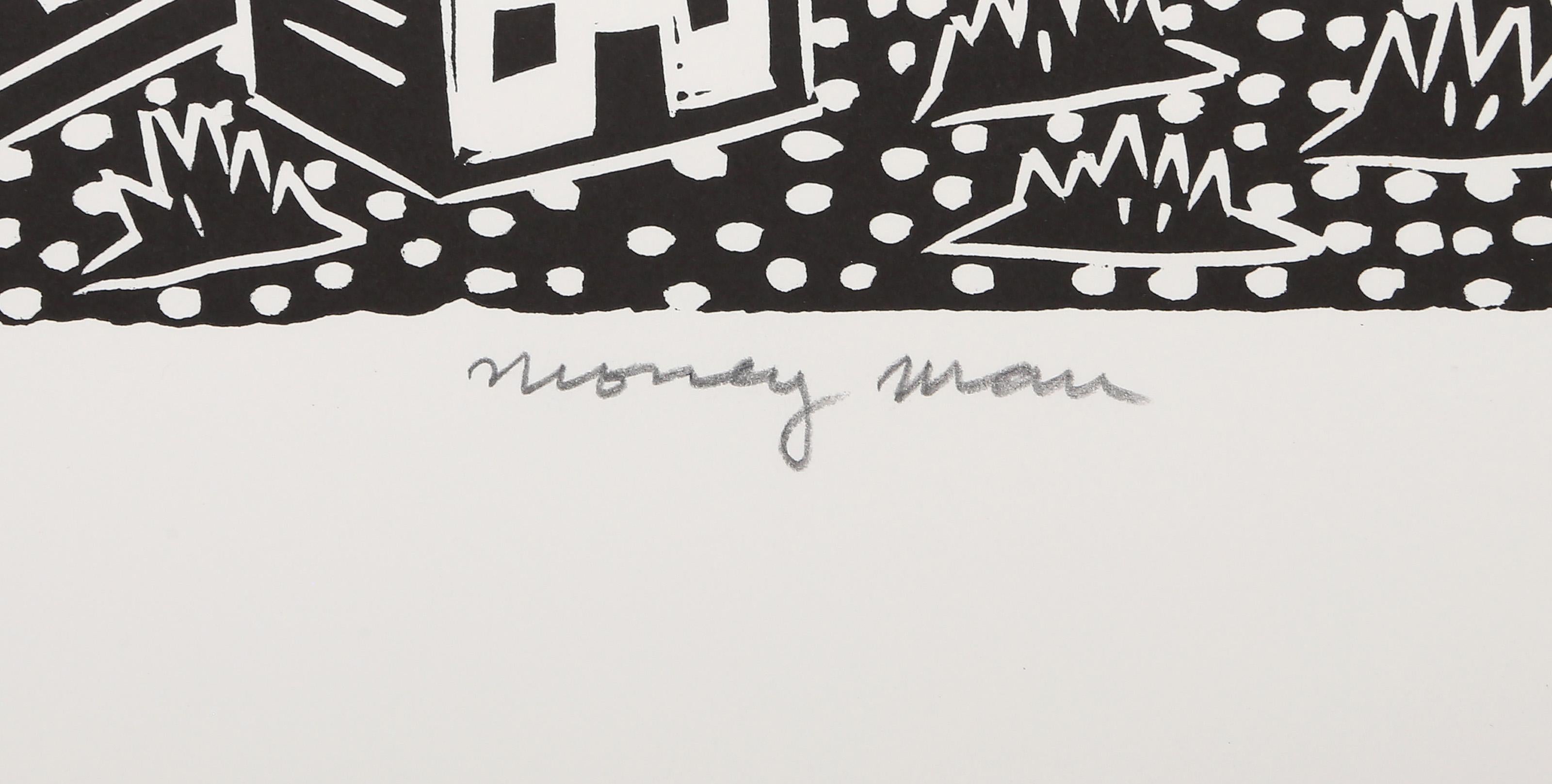 Money Man, Pop Art Linocut by Richard Mock For Sale 3
