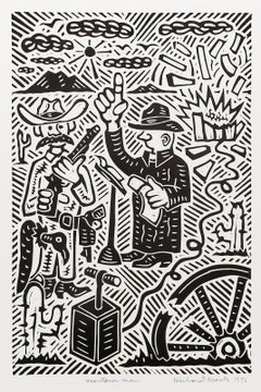 Montana Man, Pop Art Linocut by Richard Mock