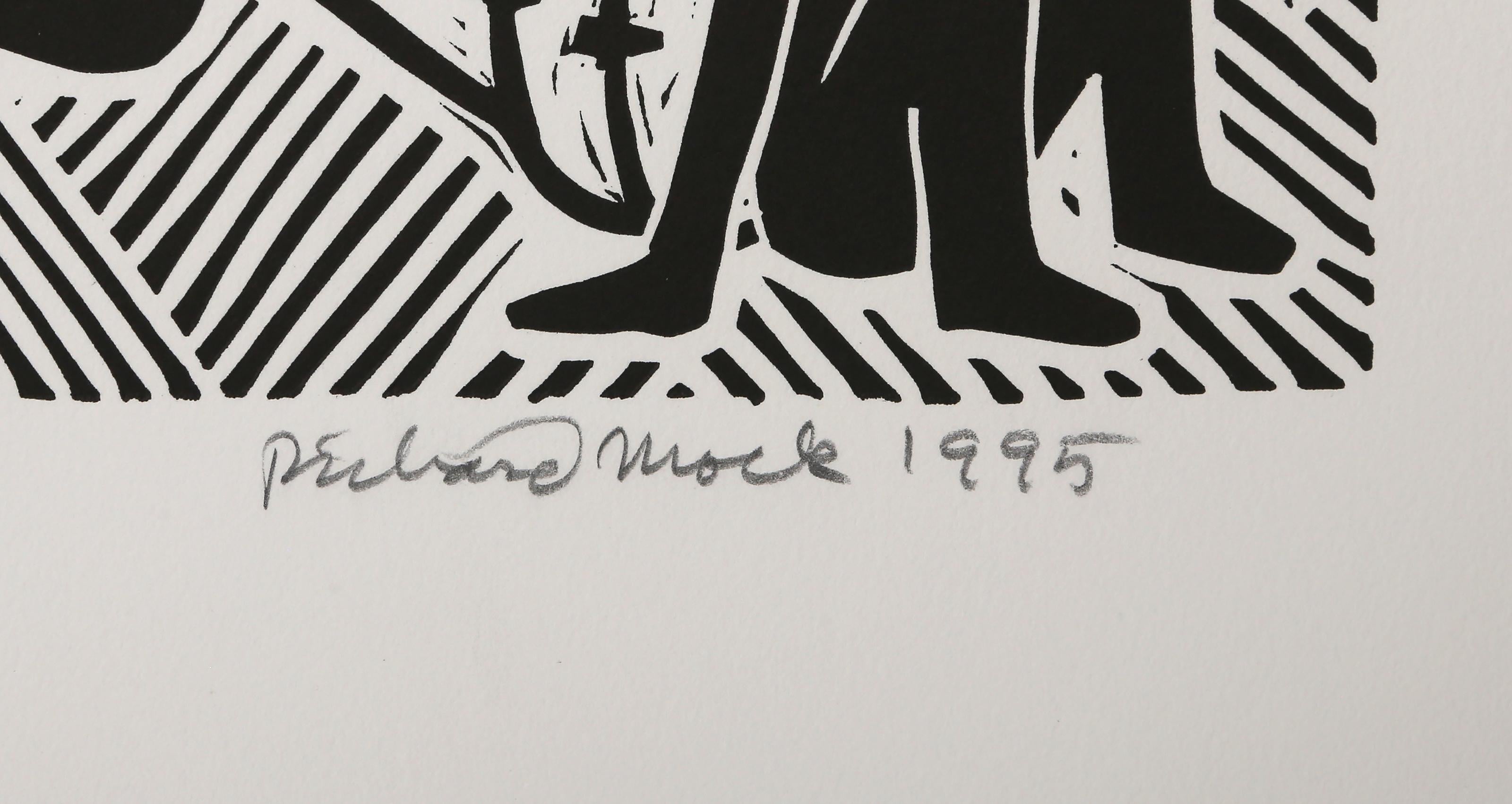 Population Migration, Pop Art Linocut by Richard Mock For Sale 2