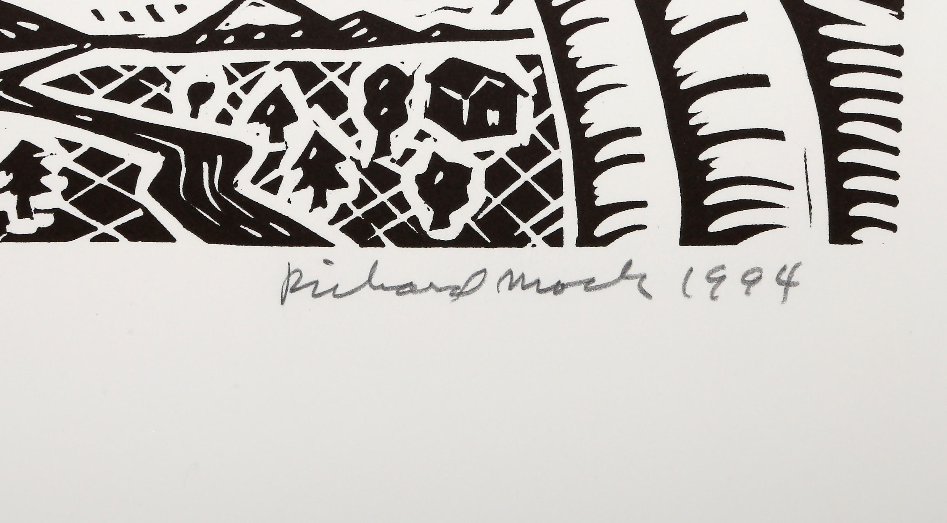 Refugiado, Linograbado Pop Art de Richard Mock en venta 2