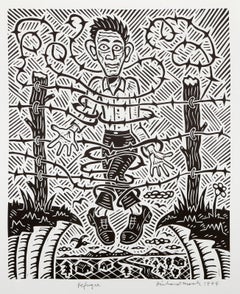 Refugiado, Linograbado Pop Art de Richard Mock