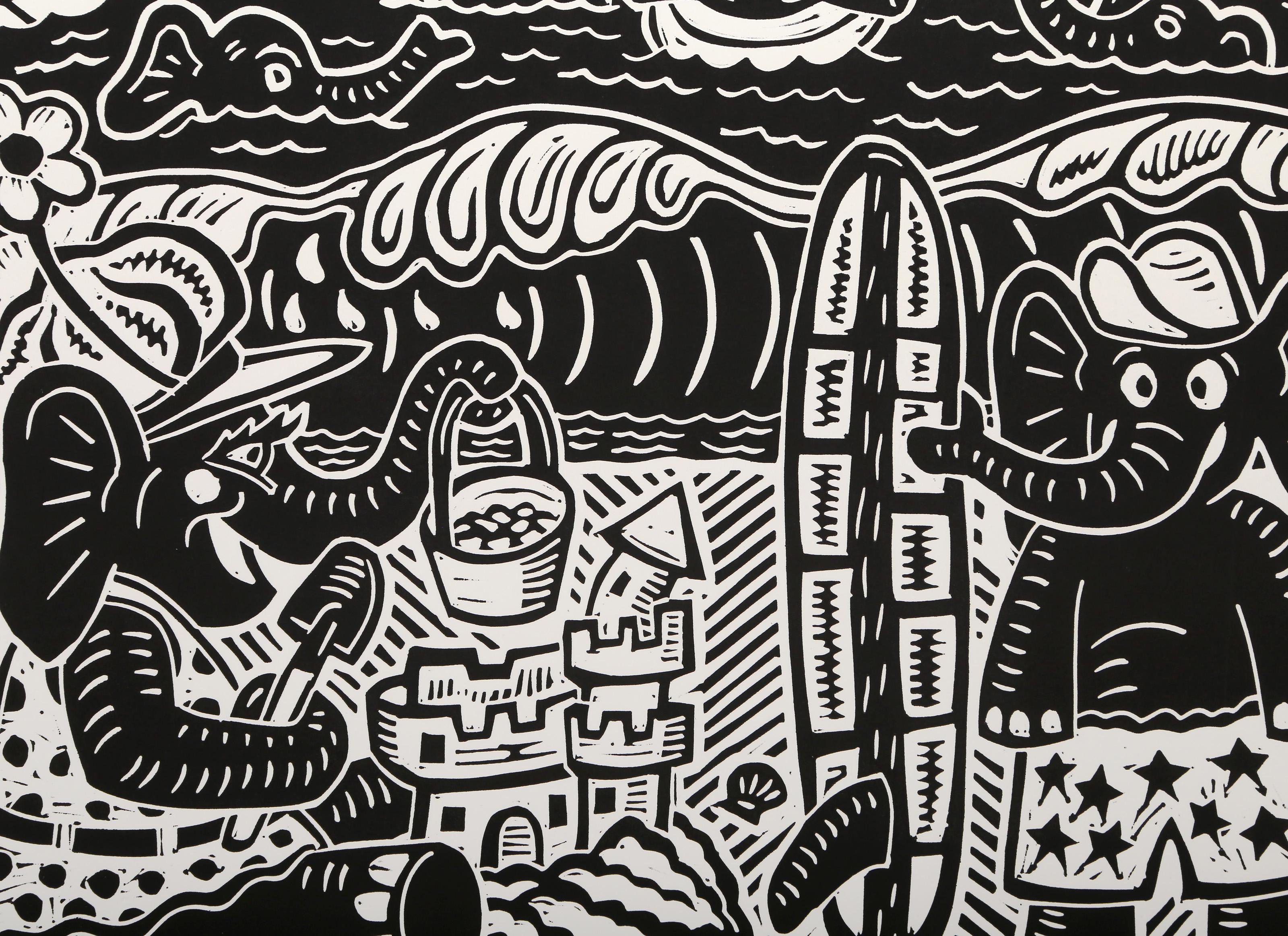 Republicans, Pop Art Linocut by Richard Mock For Sale 1
