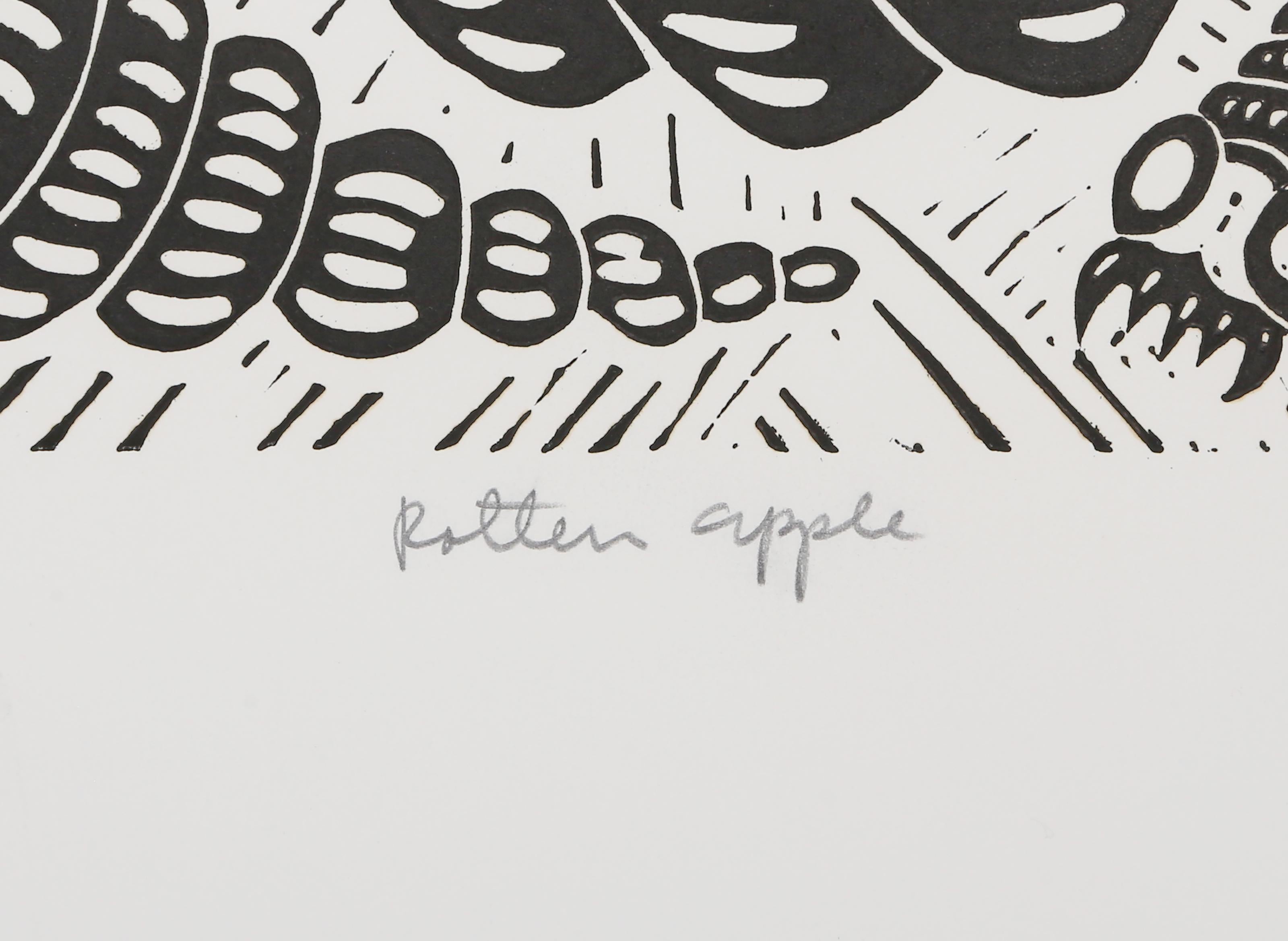Rotten Apple, Linogravure Pop Art de Richard Mock en vente 3
