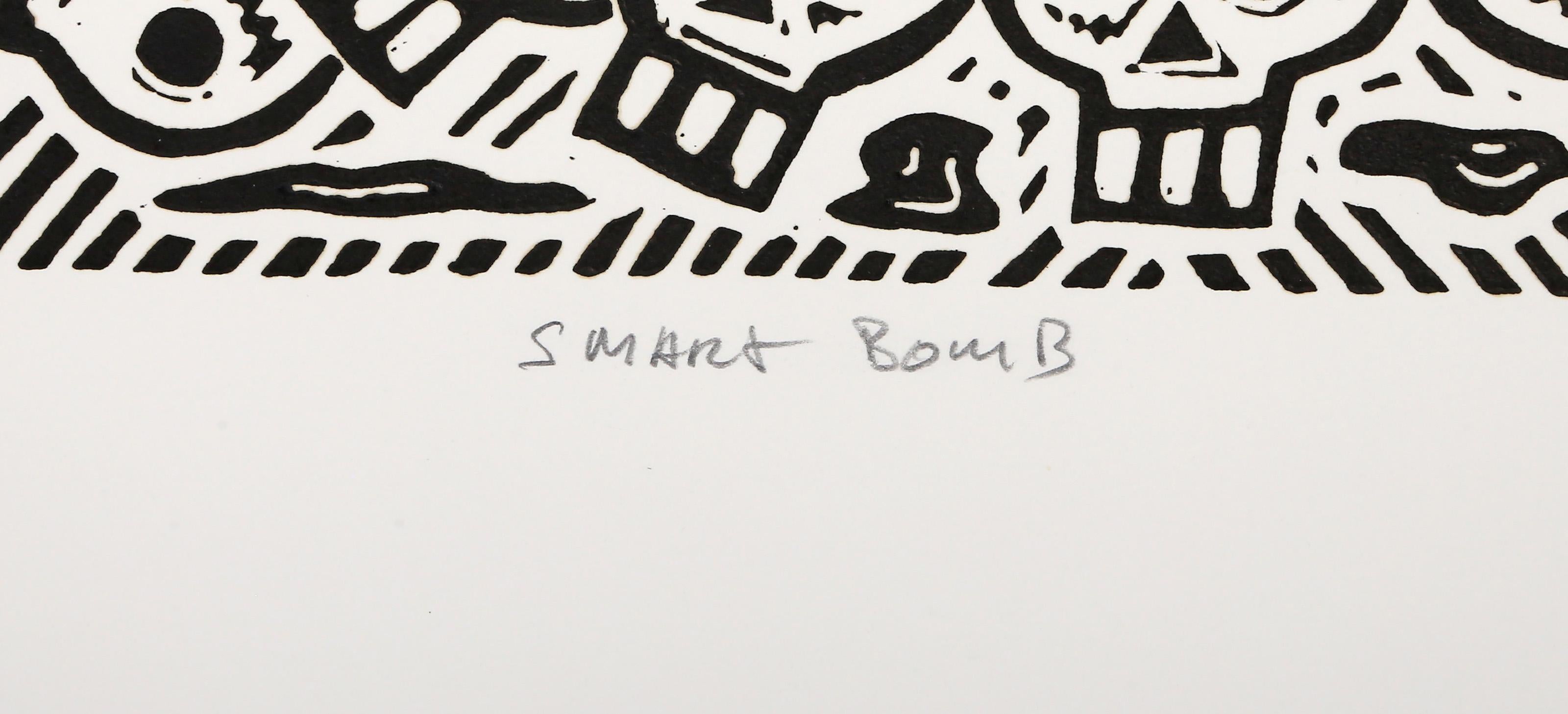 Smart Bomb, Pop Art Linocut by Richard Mock For Sale 3