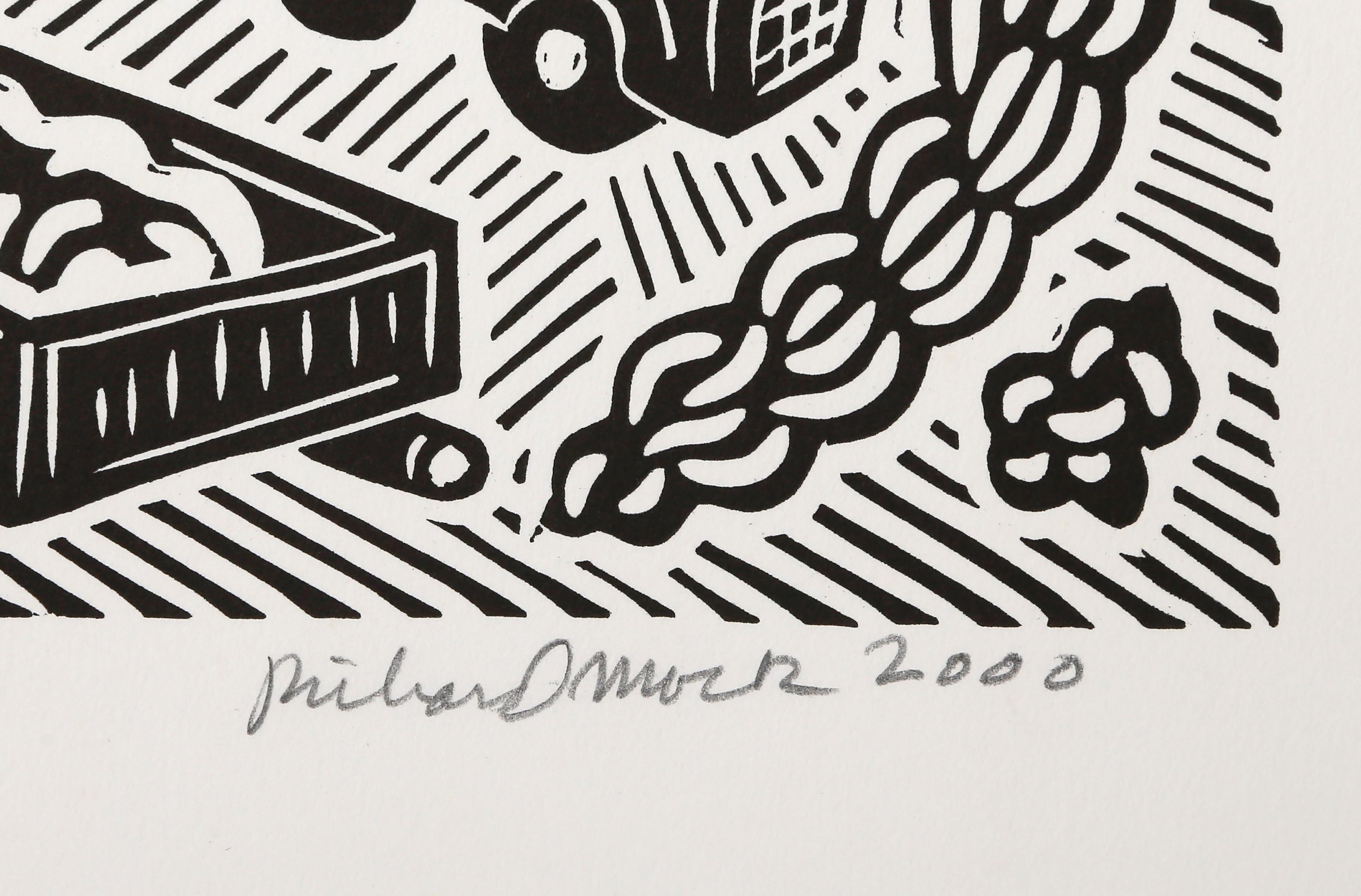 Smog Swallow, Linogravure Pop Art de Richard Mock en vente 3