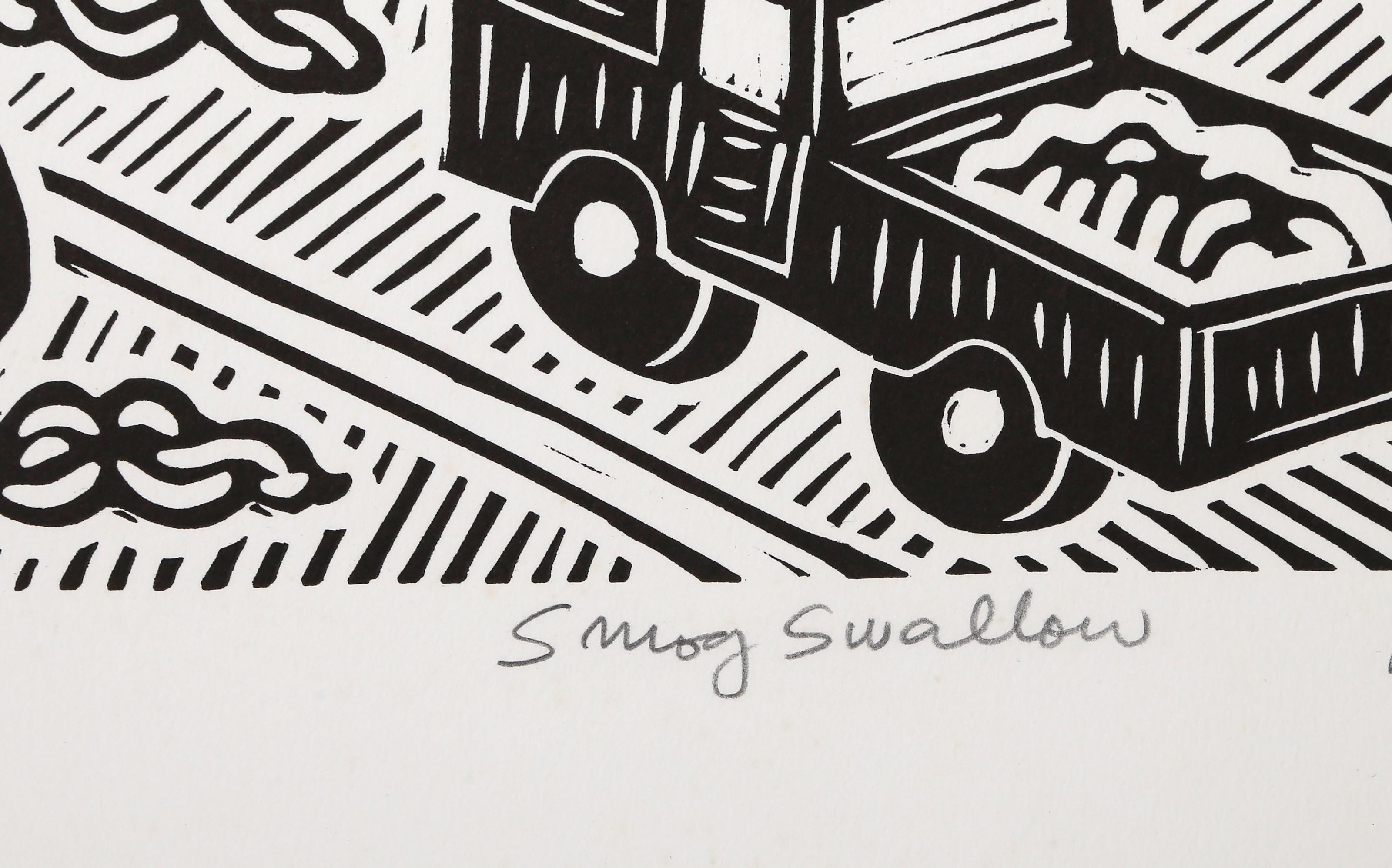 Smog Swallow, Linogravure Pop Art de Richard Mock en vente 4