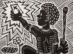 South African Vote, Pop Art Linocut by Richard Mock