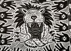 Tribalismus statt Nationalismus, Pop-Art-Linolschnitt von Richard Mock