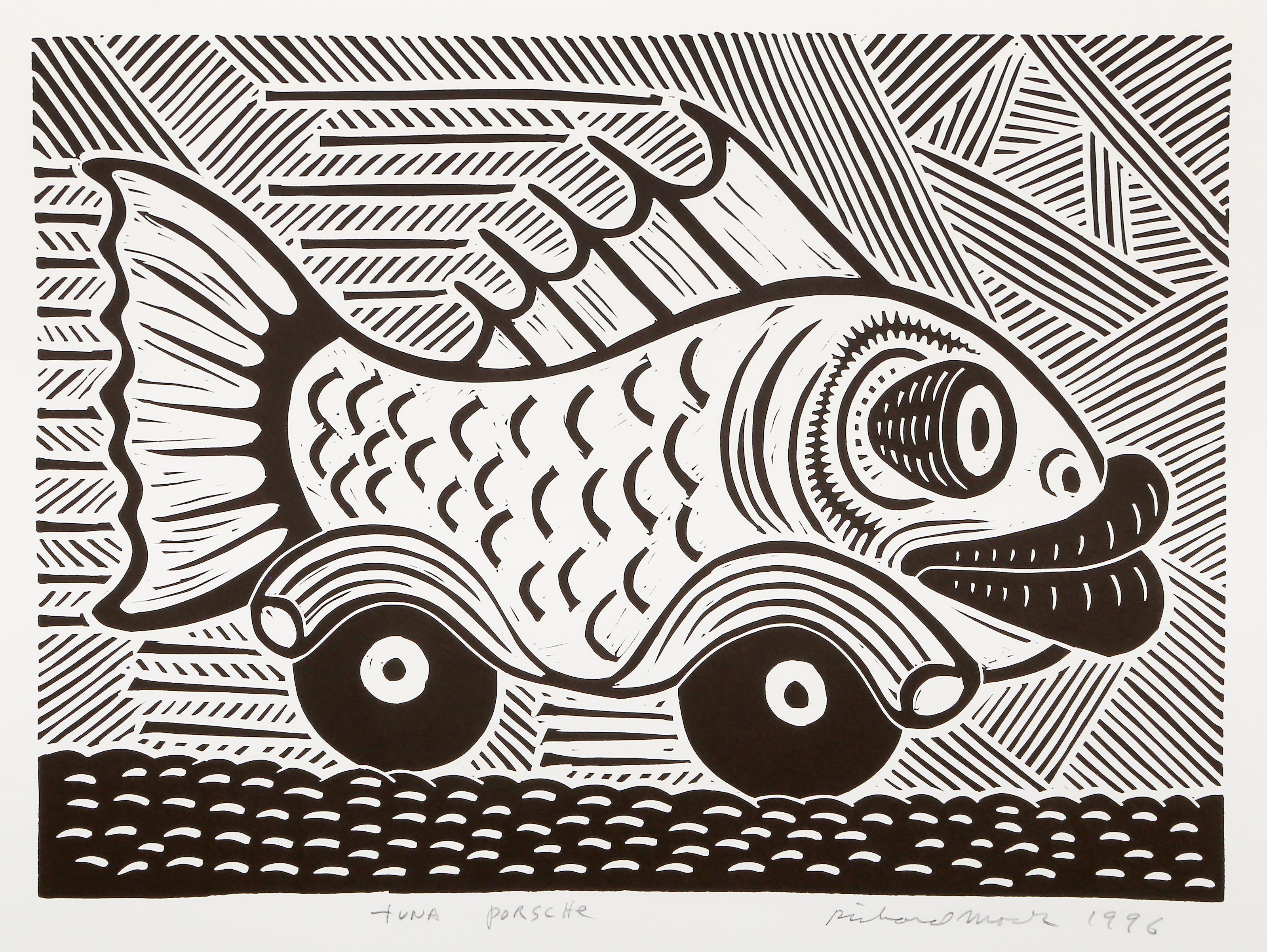 Tuna Porsche, Pop Art Linocut by Richard Mock