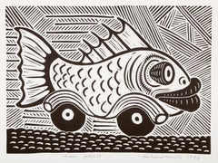 Tuna Porsche, Linograbado Pop Art de Richard Mock