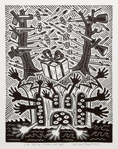 UN Aid to Global Hot Spots, Pop Art Linocut by Richard Mock