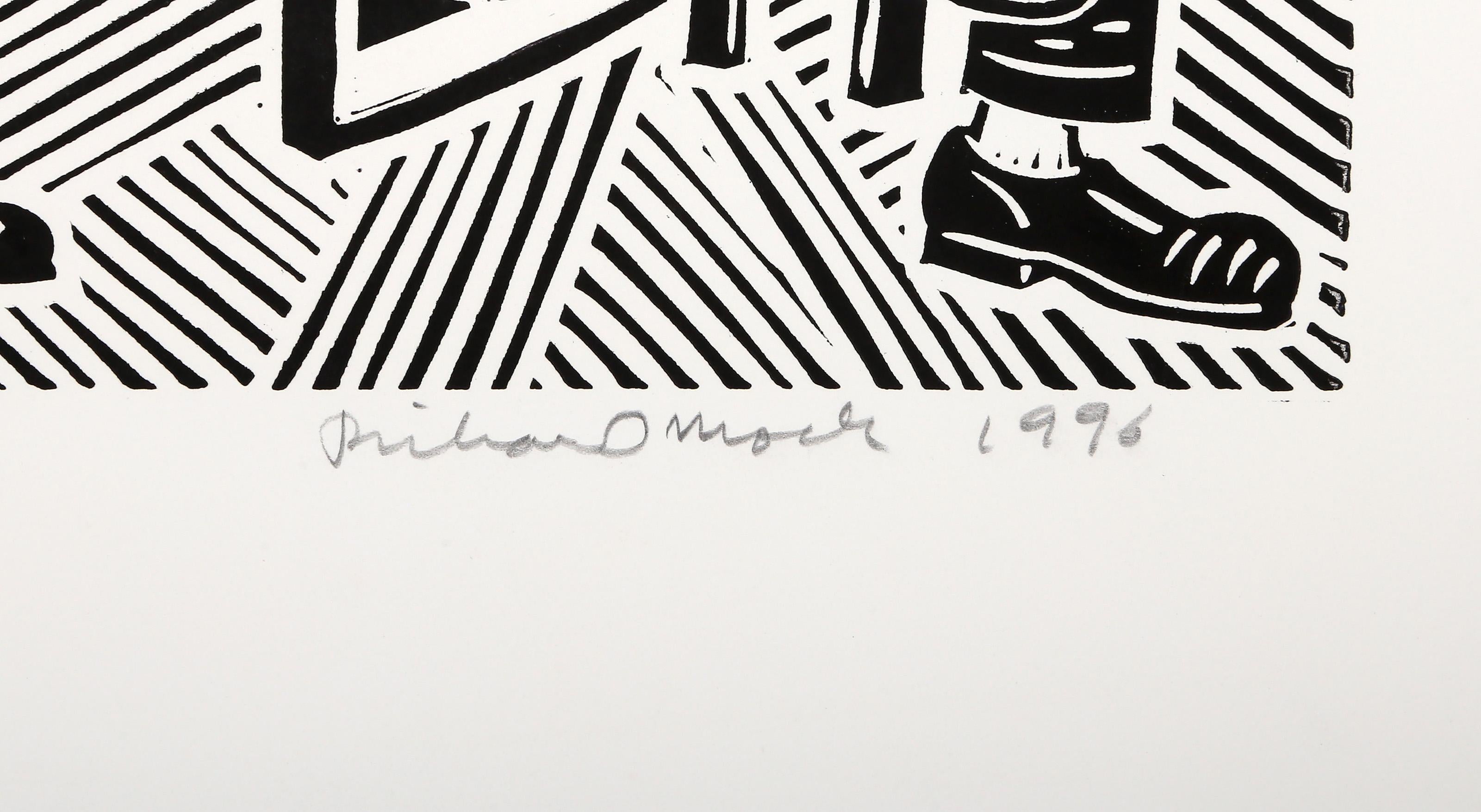 ¿Qué familia?, Linograbado Pop Art de Richard Mock en venta 2