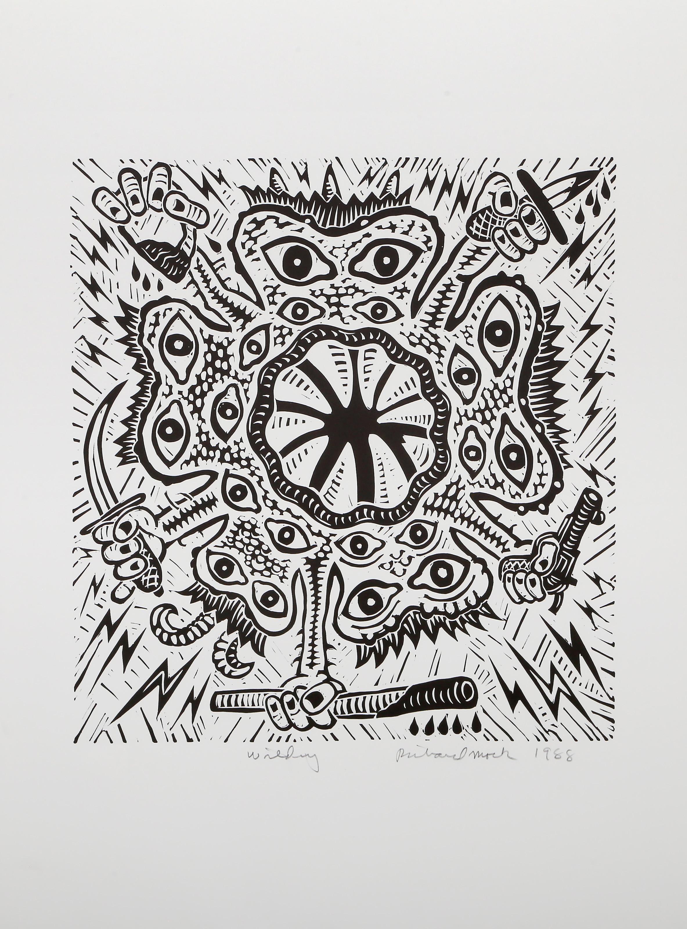 Wilding, Linograbado Pop Art de Richard Mock en venta 1
