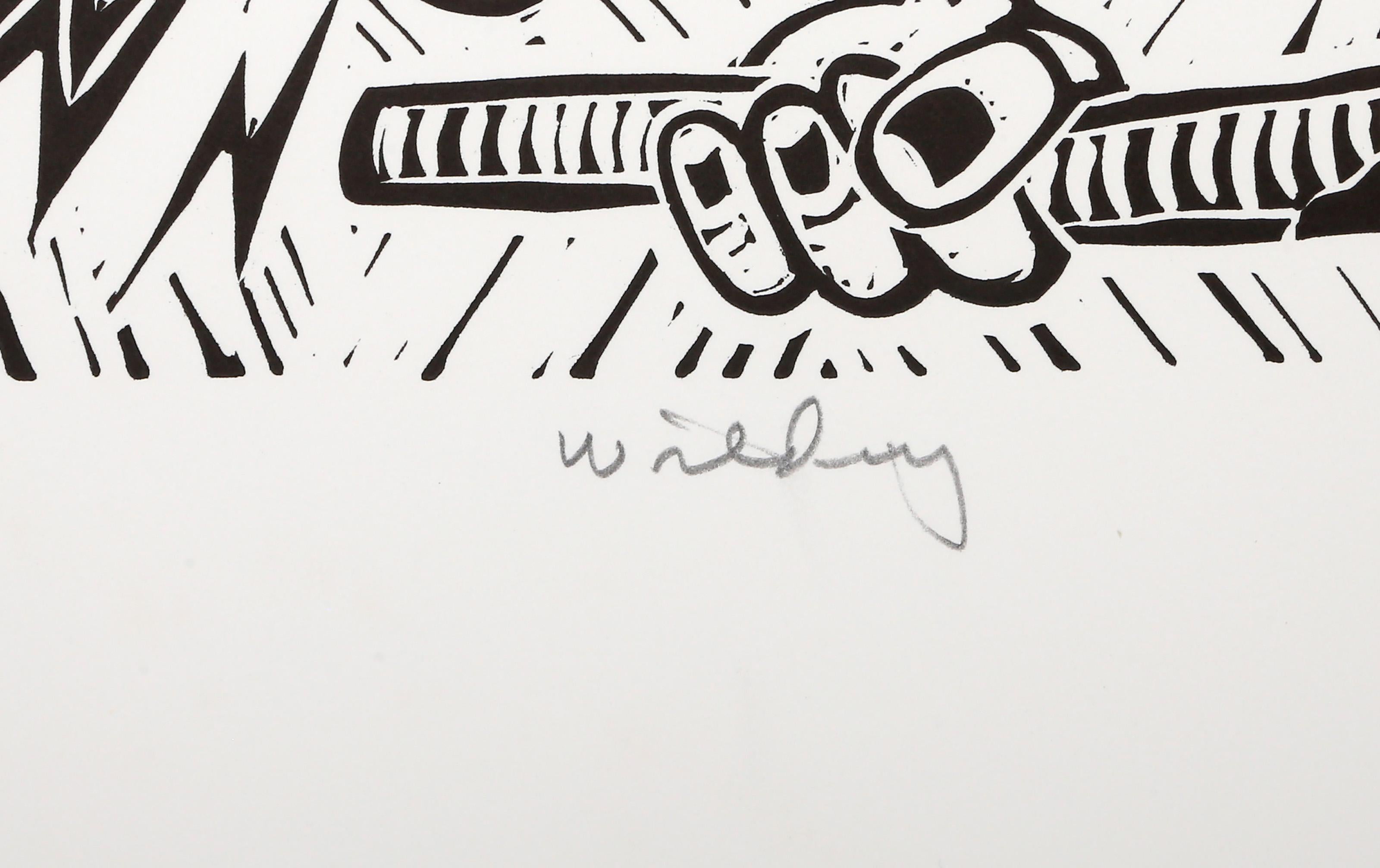 Wilding, Linograbado Pop Art de Richard Mock en venta 3